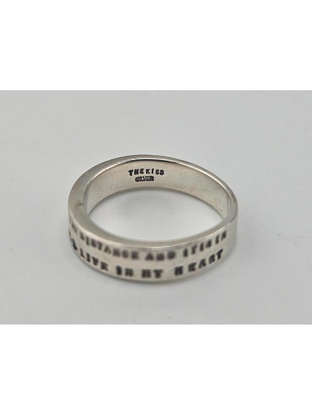 THE KISS Silver Band Ring, size 9
